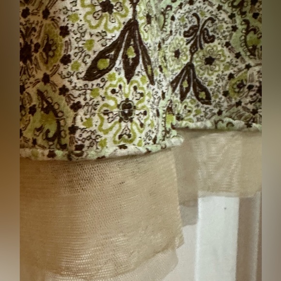 Vintage C. C. Outlaw Jersey Paisley Skirt with Green Gem Detail & Nude Mesh Hem - Picture 4 of 14